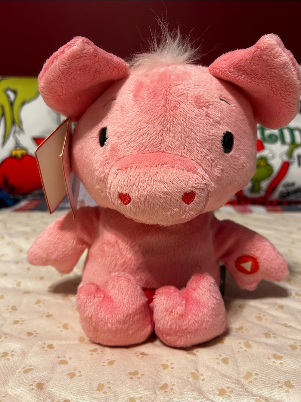 Hallmark Pink Plush Pig with Heart Nose